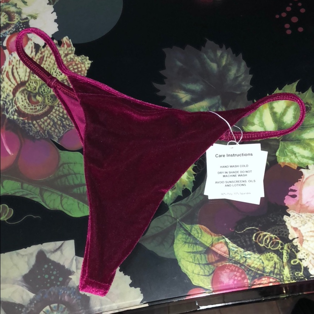 Burgandy velvet Brazilian bikini bottoms